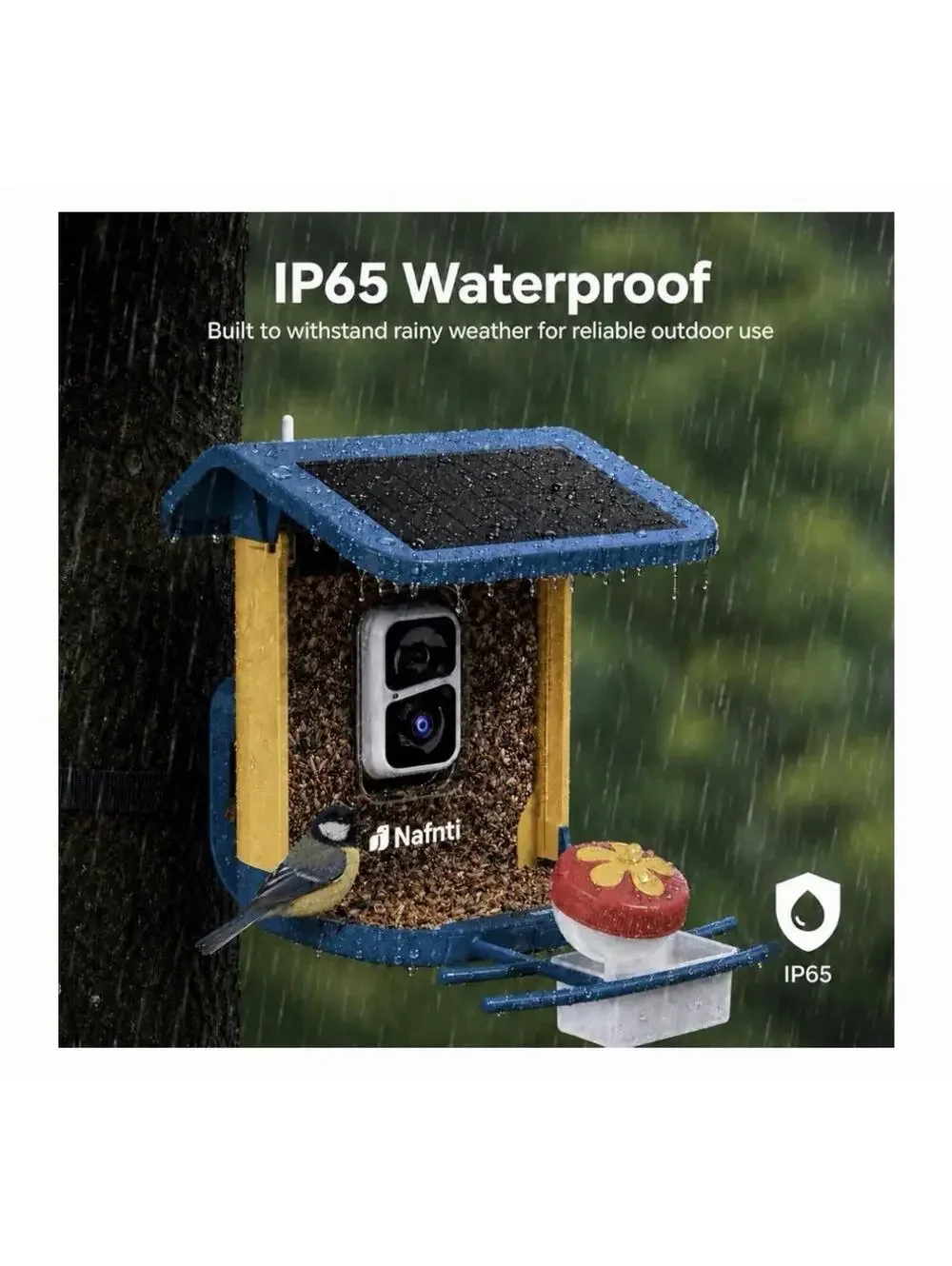 Camera Bird Feeders for Outside, Ideal Gift for Bird Lovers (Dark Blue)